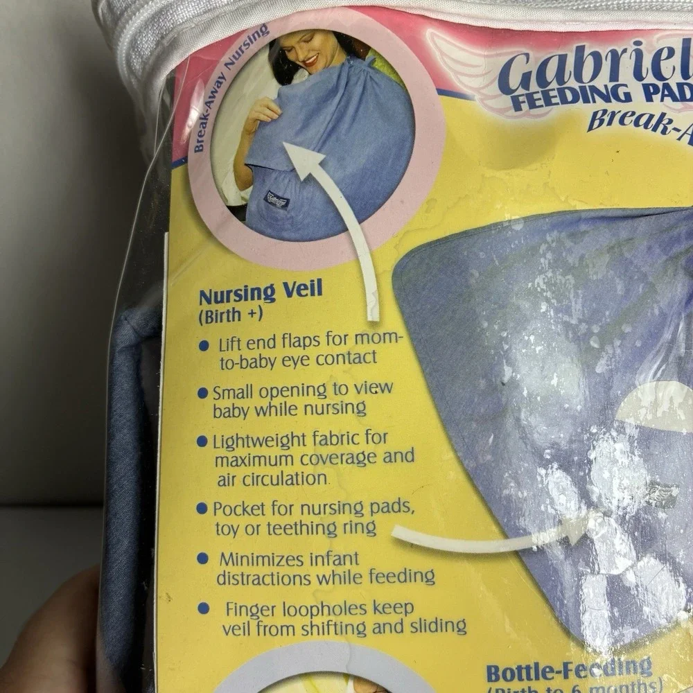 Breast Feeding Cover-up‎ Pad Blue Break Away, 3-in-1 Baby Feeding Veil